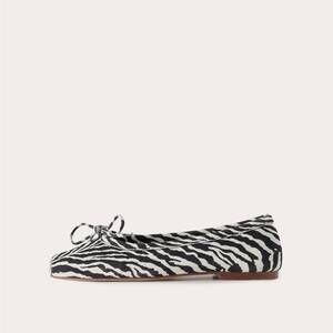NEW BALAGAN STUDIO women's prima ballerina flat shoes in zebra velvet